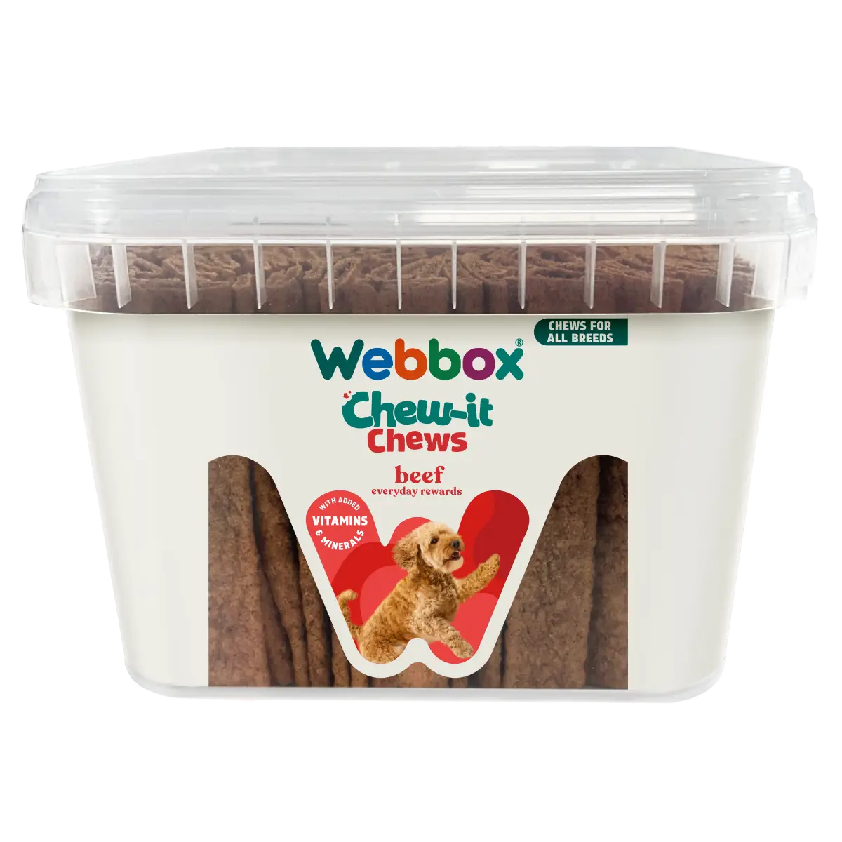 Webbox Chew-it Chews Beef Dog Treats Tub 2.15kg