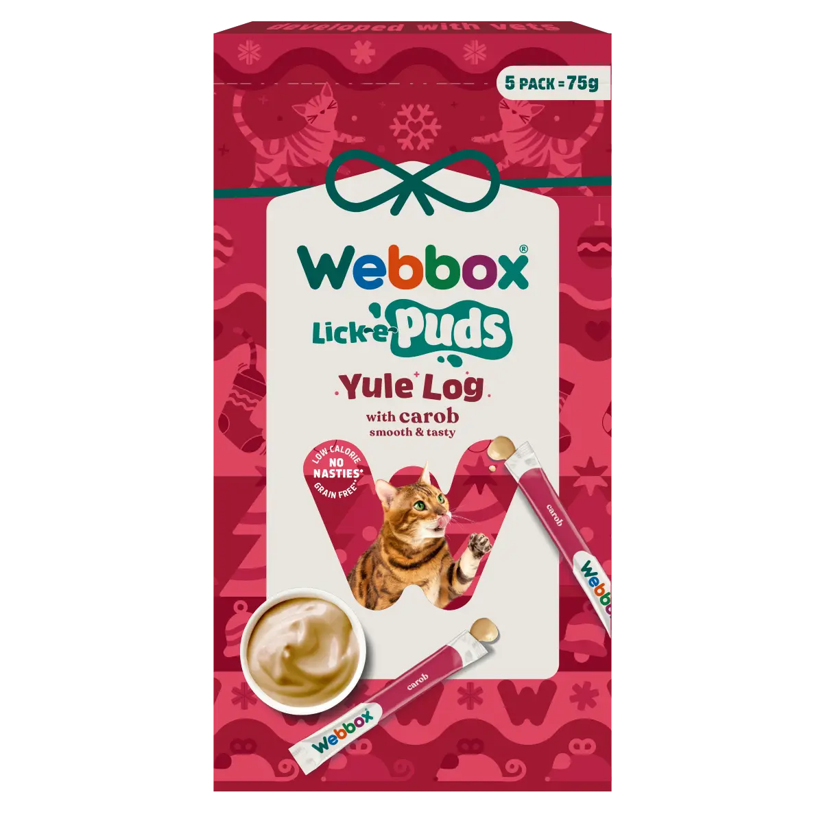 Webbox Christmas Lick-e-Puds Yule Log Cat Treats